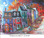 Full Moon in St. John's-1, Oil on Canvas